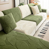 Full Wrap Sofa Cover with Leaf Design and Pet Protection