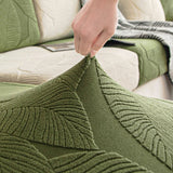 Full Wrap Sofa Cover with Leaf Design and Pet Protection