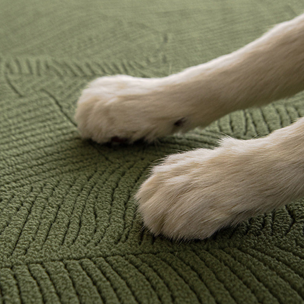 Full Wrap Sofa Cover with Leaf Design and Pet Protection