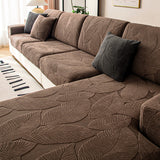 Full Wrap Sofa Cover with Leaf Design and Pet Protection