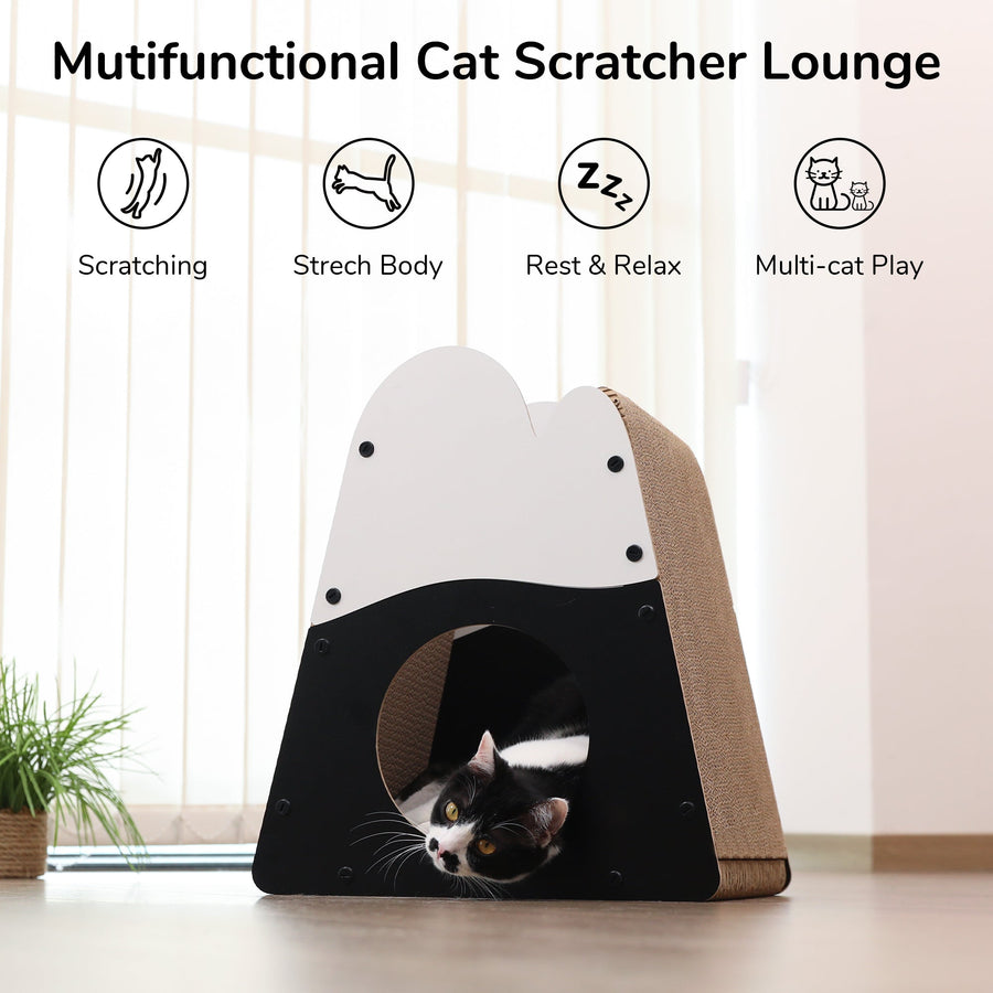 Cat Scratcher House, 19.5 Inch Cozy Cardboard Cat Scratcher