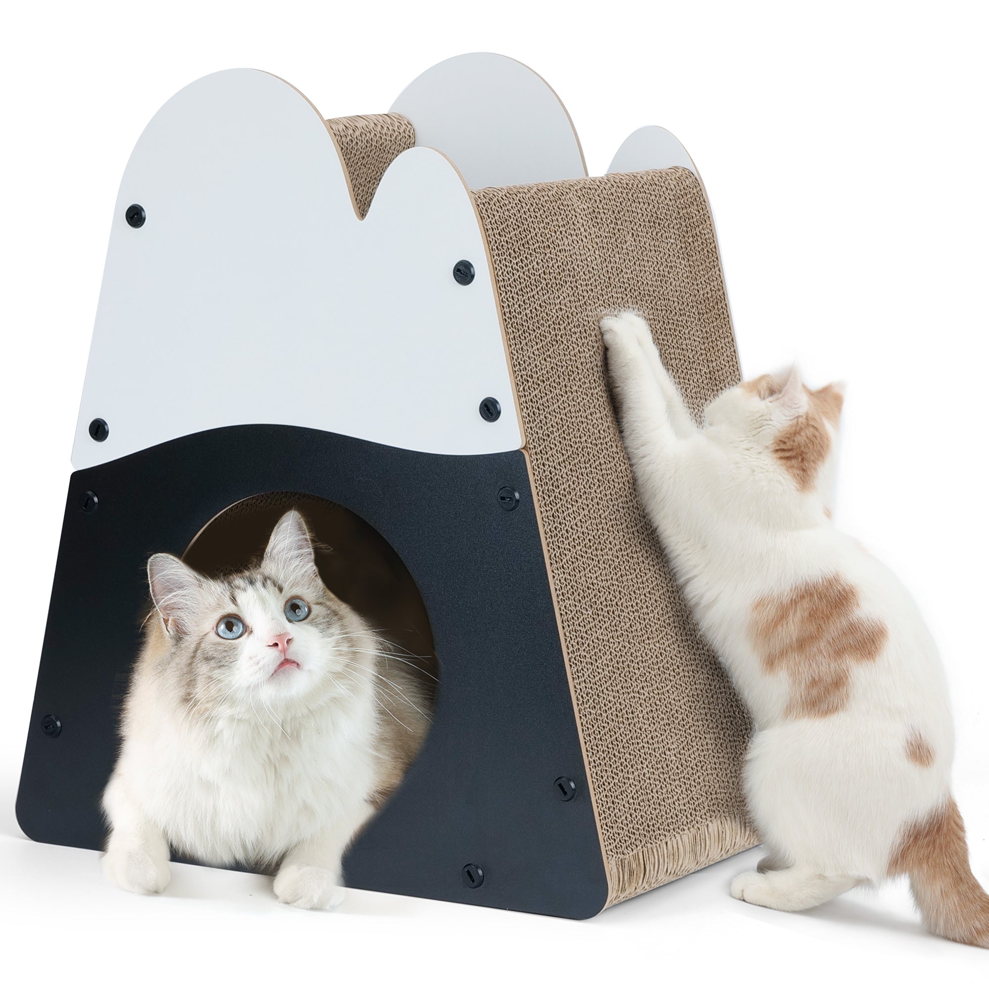 Cat Scratcher House, 19.5 Inch Cozy Cardboard Cat Scratcher