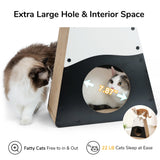 Cat Scratcher House, 19.5 Inch Cozy Cardboard Cat Scratcher