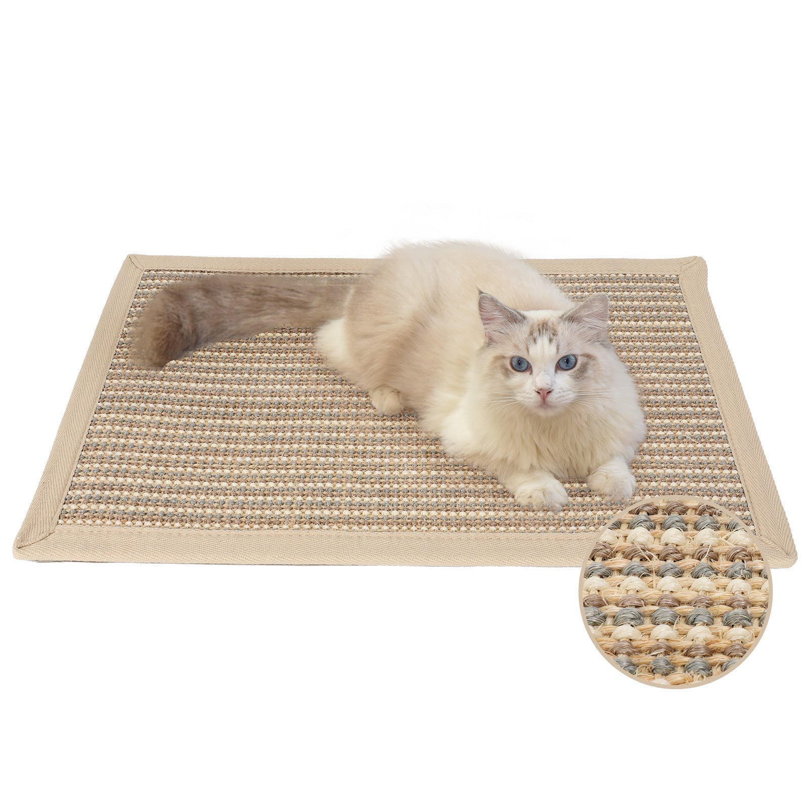 Cat Scratcher Mat,Natural Cat Floor Scratching Pad Rug