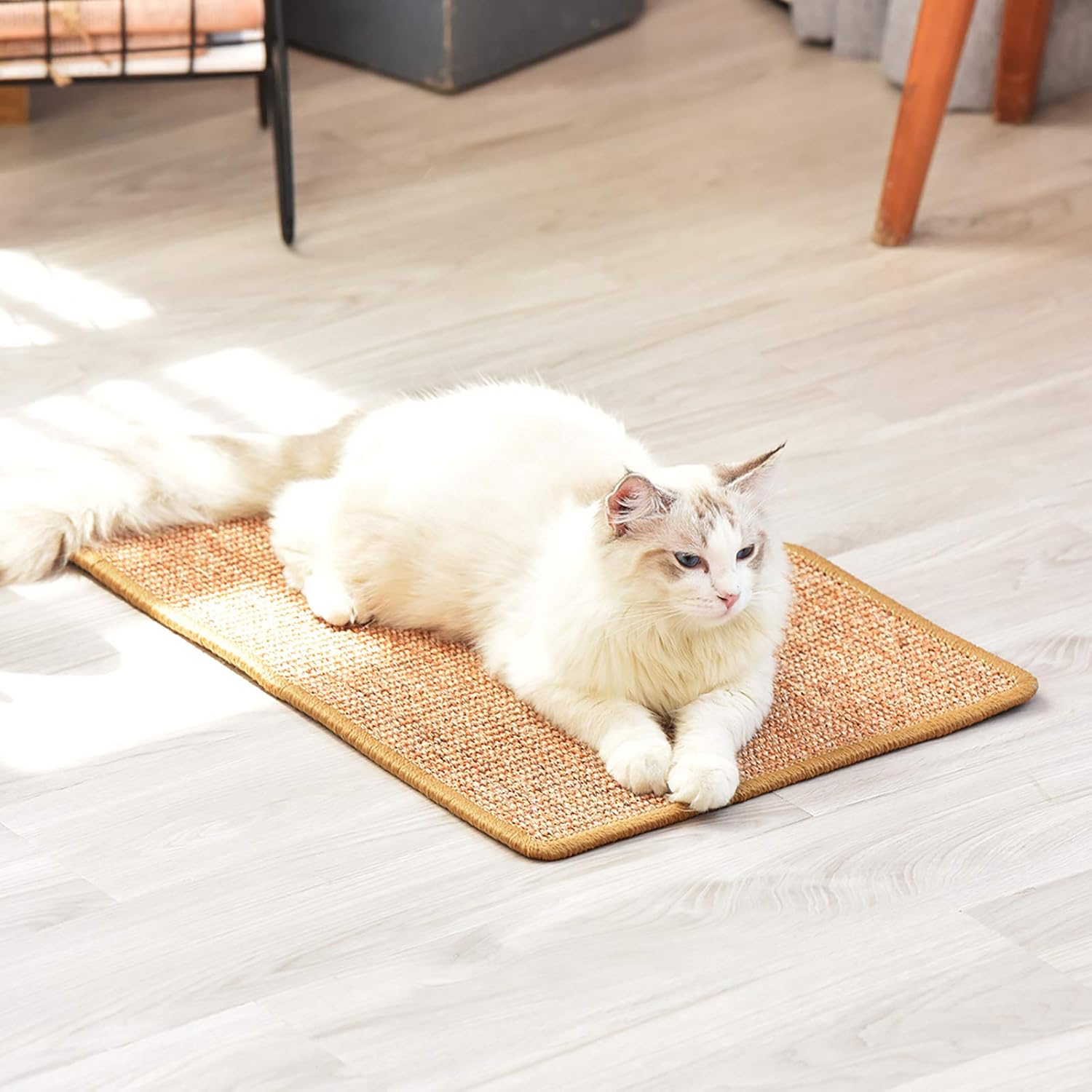 Cat Scratcher Mat,Natural Cat Floor Scratching Pad Rug